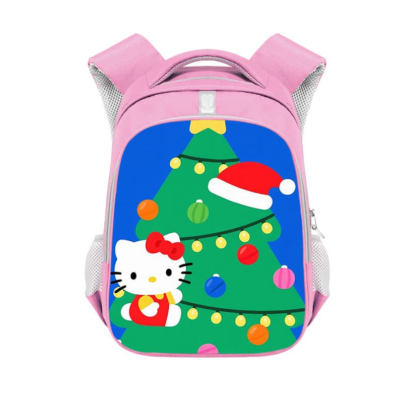 New cross-border Hello Kitty Christmas children's fashion backpack, cute cartoon backpack, student shoulder bag.