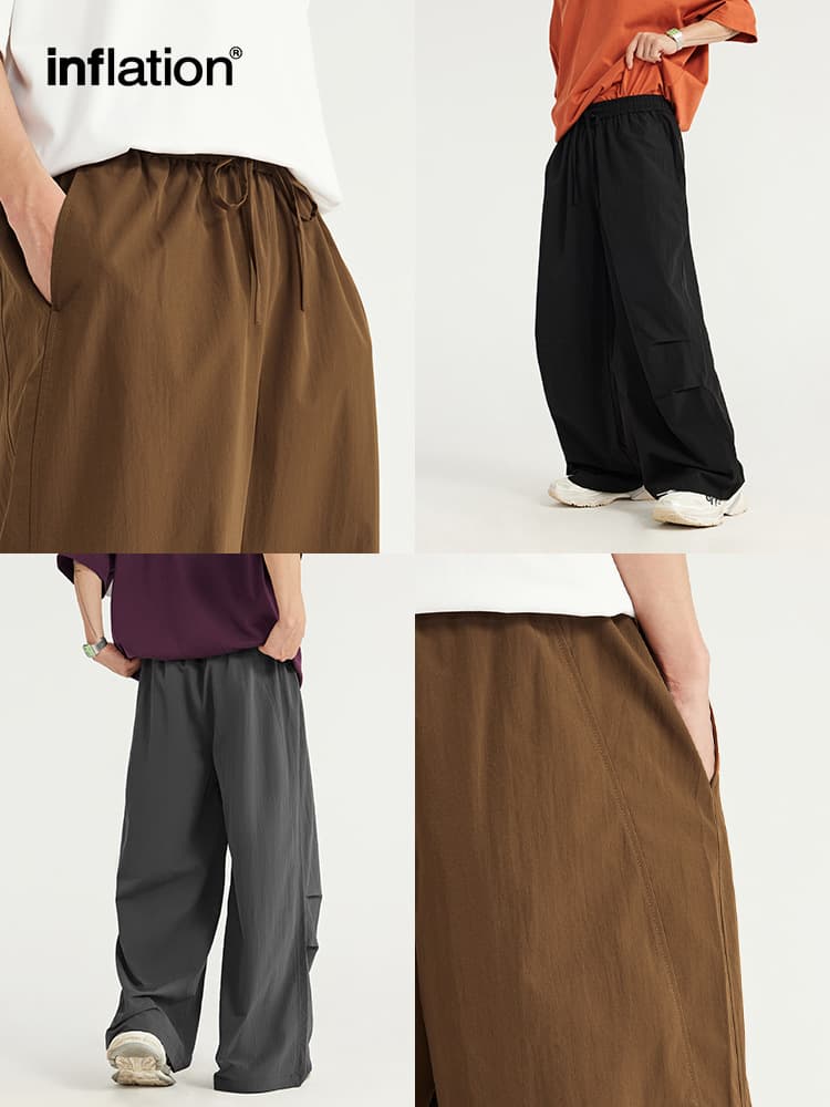 INF Men's Clothing | A-Line Cut Wide-Leg Pants 2024 Spring/Summer New Trendy Loose Men's Casual Pants with Draping Long Pants
