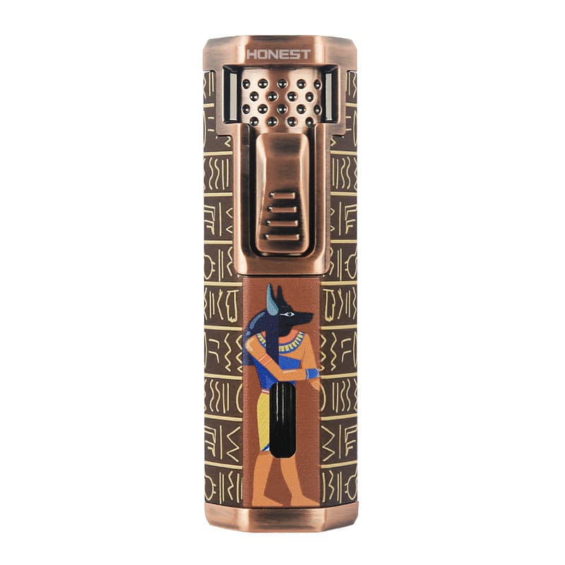 Baicheng Qifa retractable flame nozzle direct-fire windproof lighter with embossed pattern cigar accessory, a premium gift.