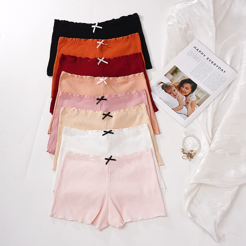Women's Anti-Exposure Safety Shorts - Cotton Crotch Lining, Ribbed Knit, European Size, Panties