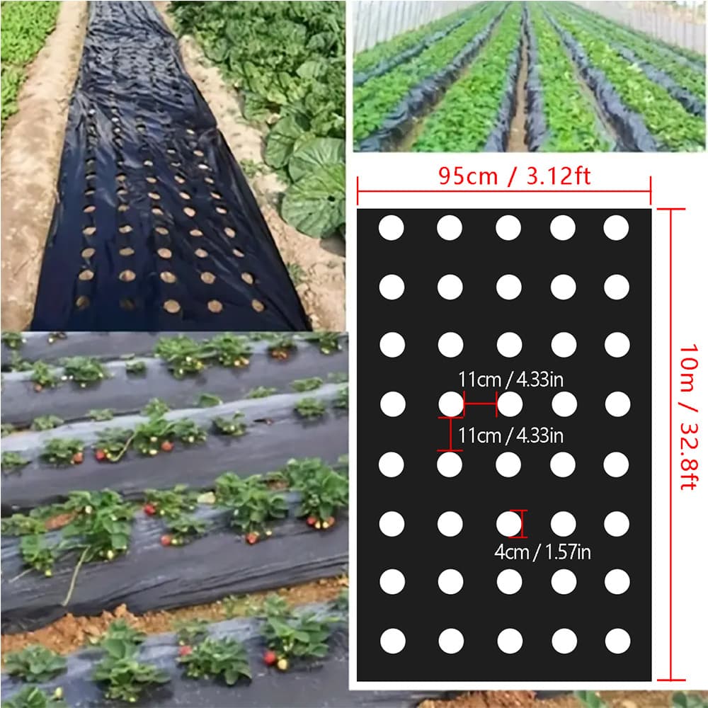 Plastic Thermal Mulch Film Agricultural Black Perforated Ground Cover Weed Control Insulation Planting Film No-Hole Punching Export to Japan and South Korea