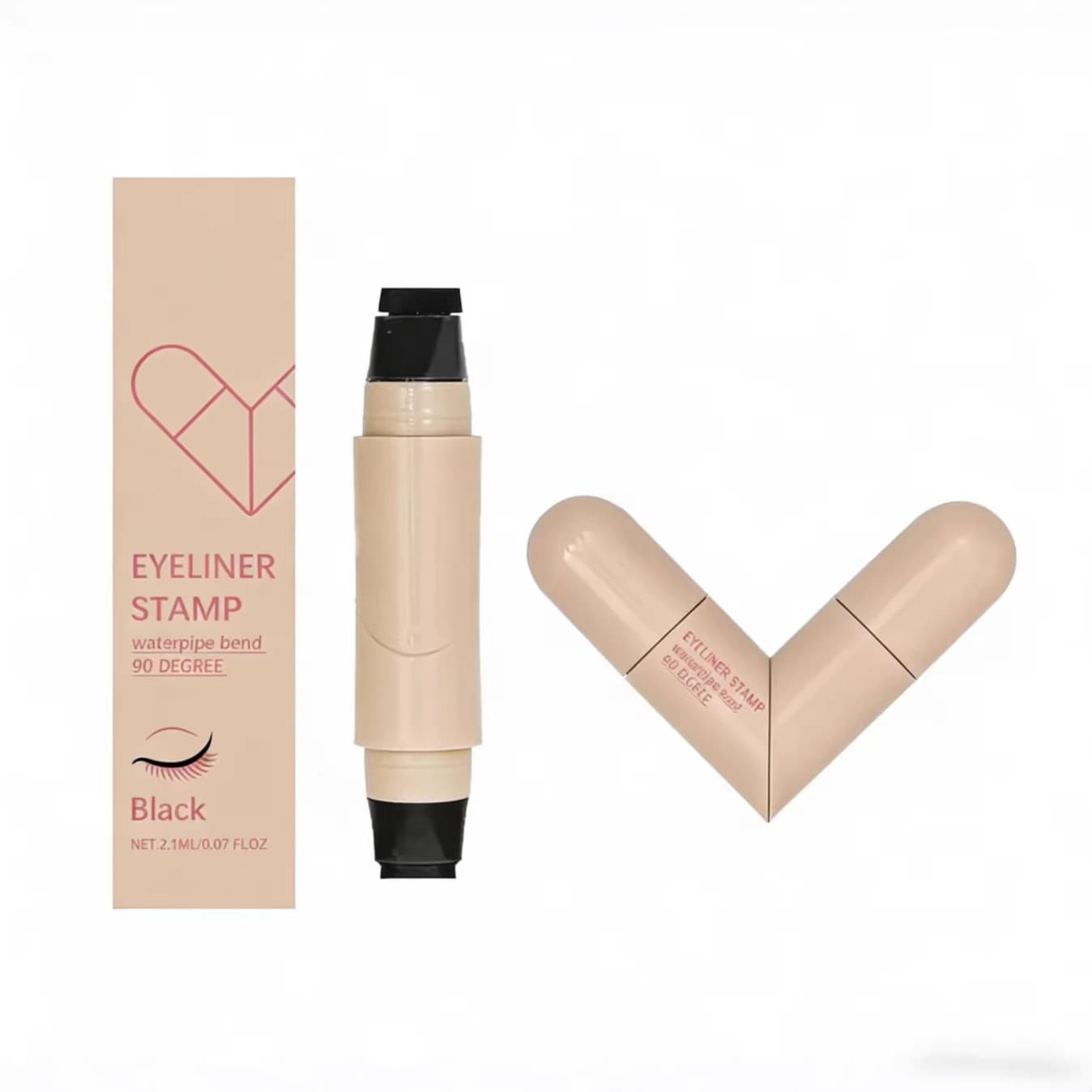 Cross-border best-selling eyeliner stamp pen, one-step printing, double-ended rotating stamp eyeliner, long-lasting, waterproof, sweatproof, and highly pigmented.