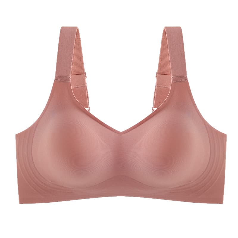 Seamless women's thin bra, makes large breasts appear smaller, wire-free, plus size bra, supports side breast tissue, prevents sagging, and makes breasts appear smaller.