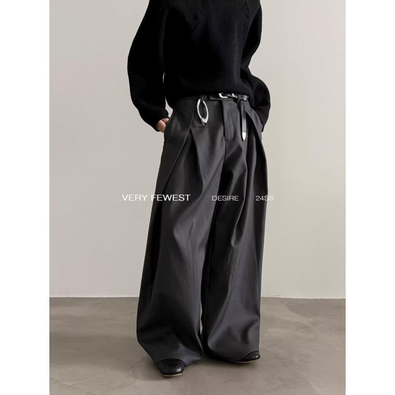 Spring/Autumn New American Style Minimalist Pleated Wide-Leg Casual Pants Unisex Korean-Design Fashion Trousers