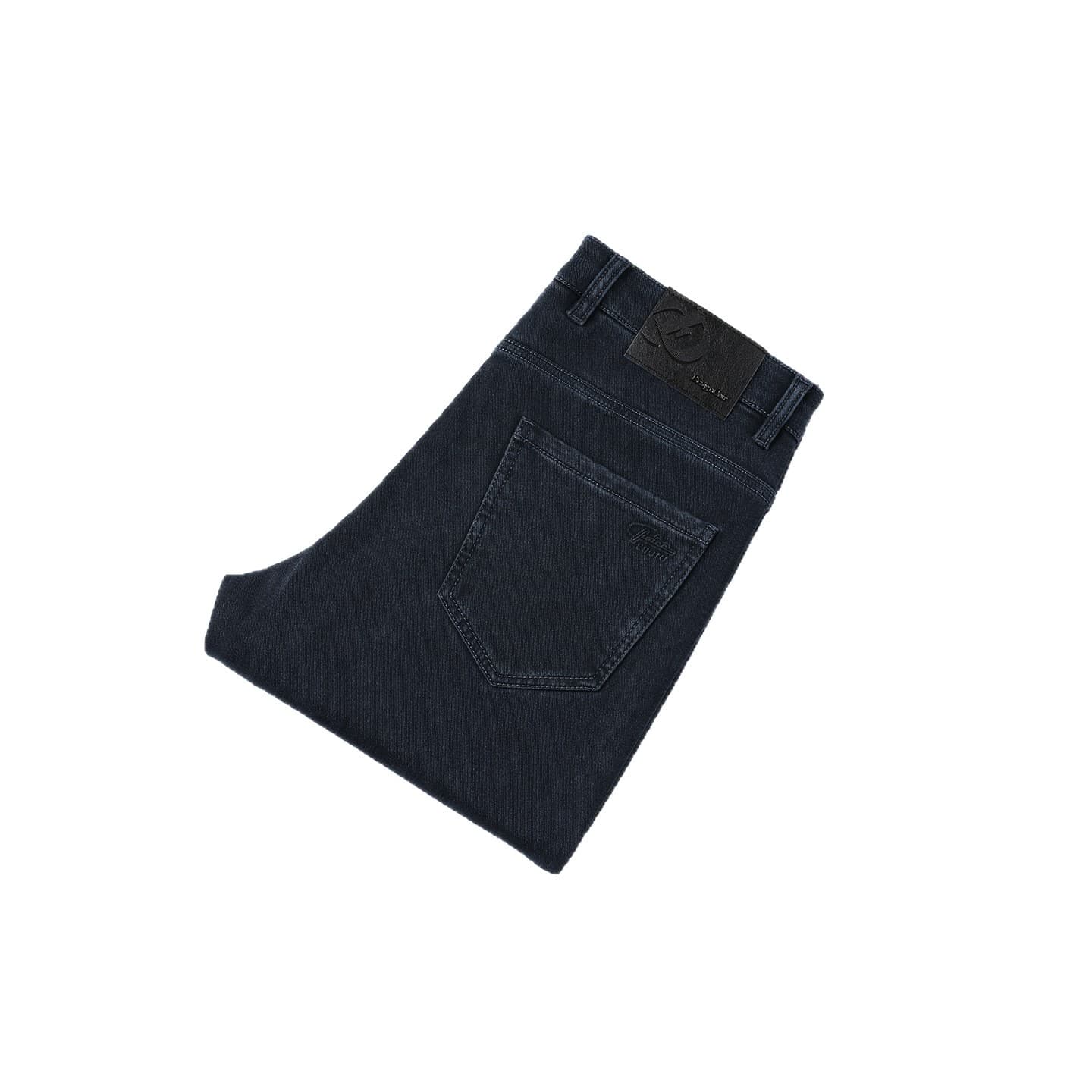 High-quality Tencel Lyocell cotton jeans, thick, stretchy, straight leg, suitable for middle-aged and elderly business use, perfect for autumn and winter.