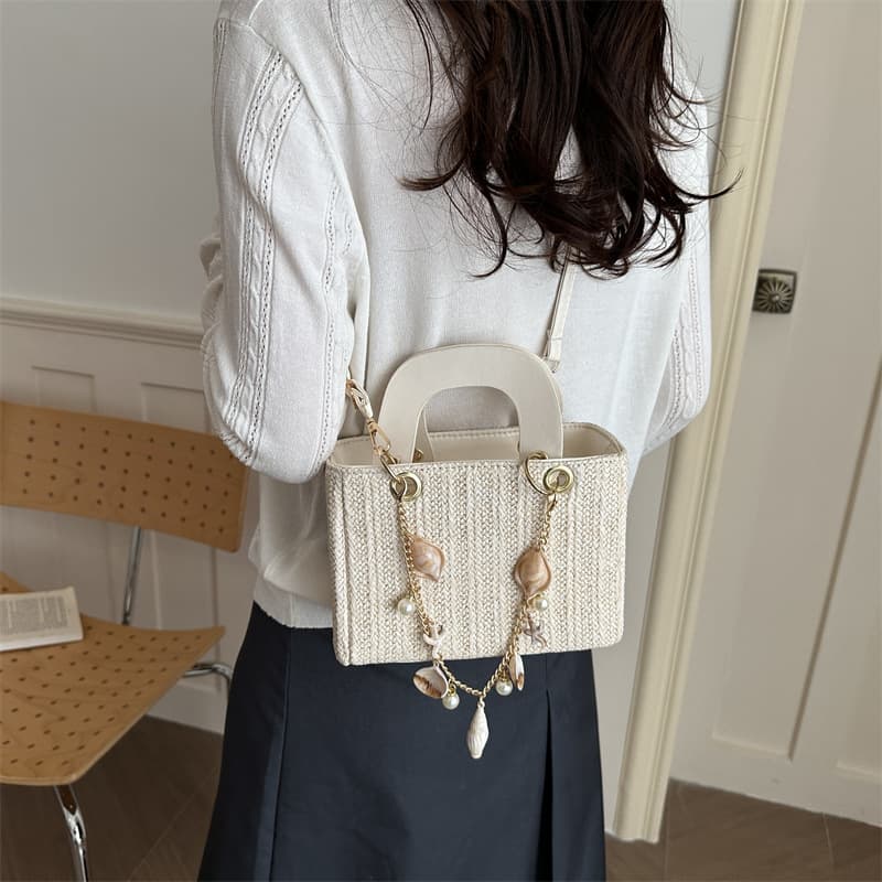 Fashion Niche Design Handheld Square Bag Textured Commuter Personality Shoulder Bag Elegant Summer Crossbody Bag Women