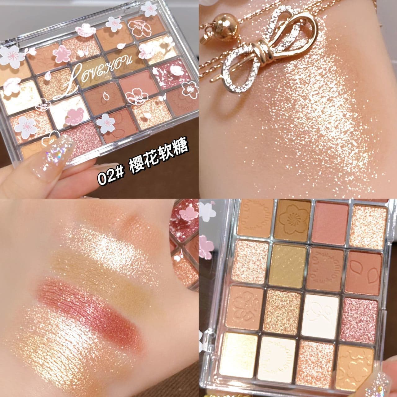 LOVEKOU Cherry Blossom Dance 20-Color Eyeshadow Palette Pearl Matte Milk Tea Affordable New