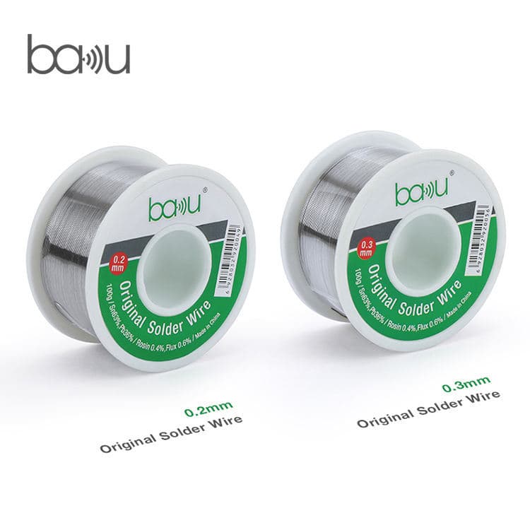 Bakoo BA-100G solder wire, 0.2, 0.3, 0.6, 0.8mm, 183°C, no cleaning required, export grade, 100g.