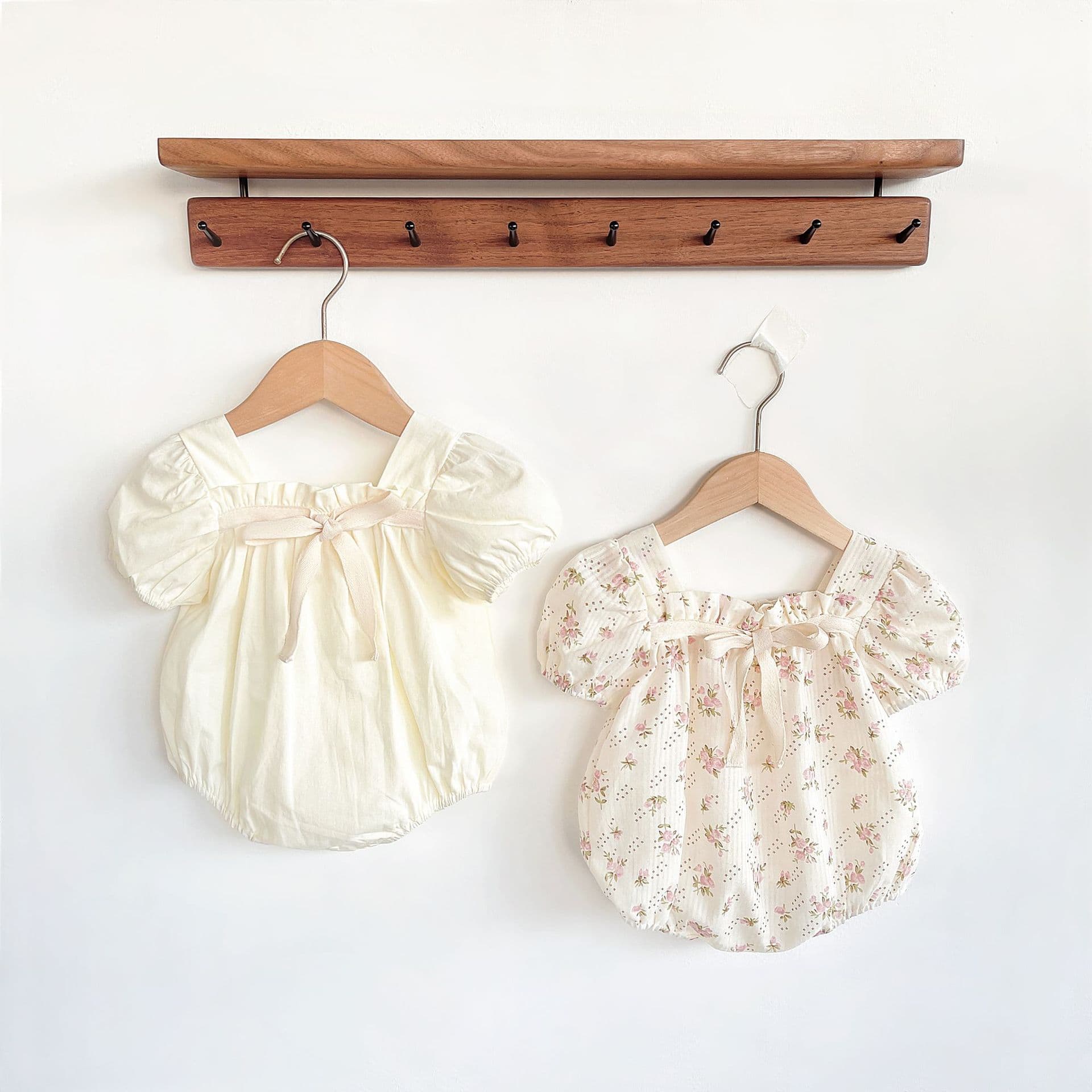 Summer Korean Girl 1-3 Years Bodysuit Bowknot Tie Floral Sweet Going Out Romper
