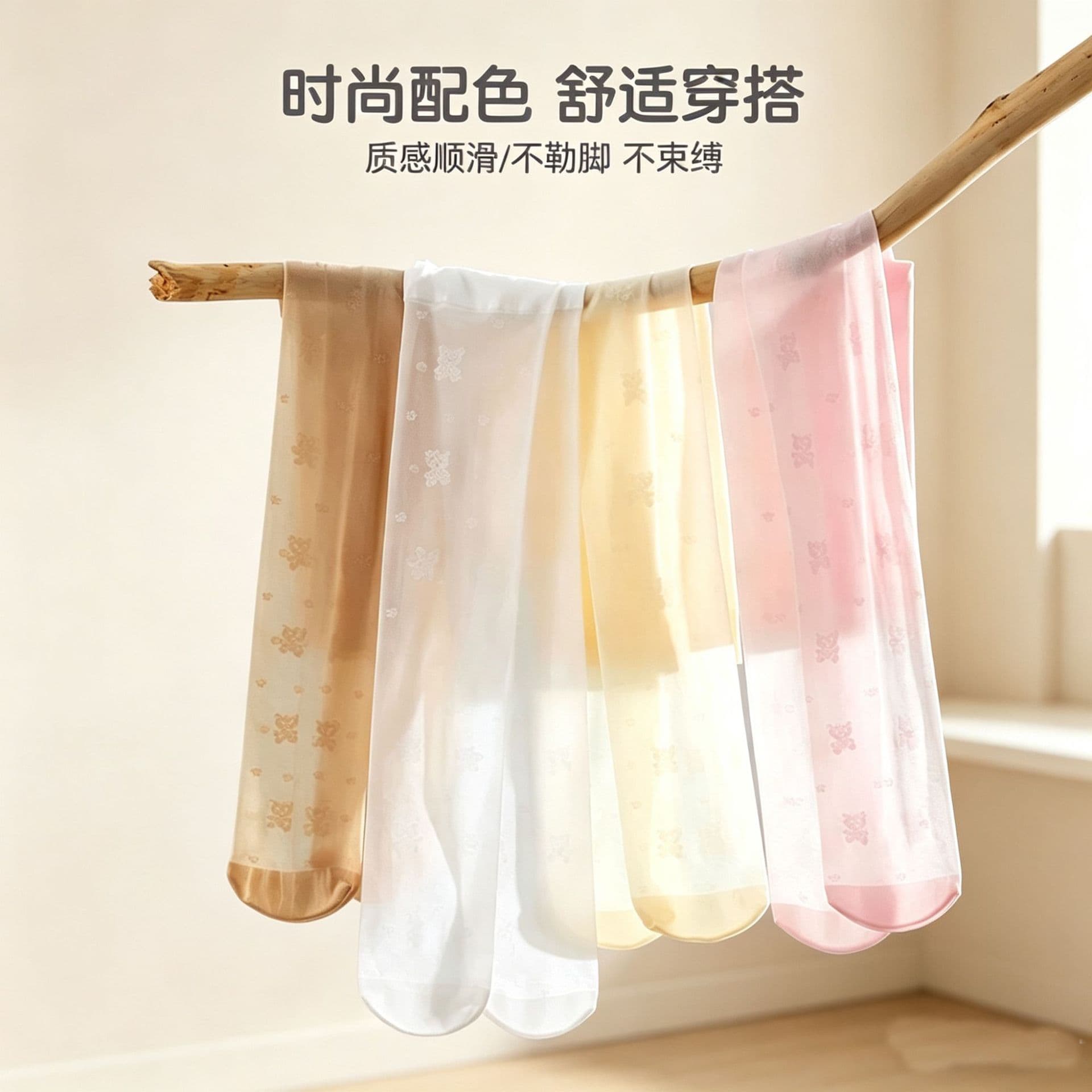 Children Dance Socks Summer Thin Pineapple Socks Anti-Snag Girls Tights Breathable Baby Silk High Elastic Wear-Out