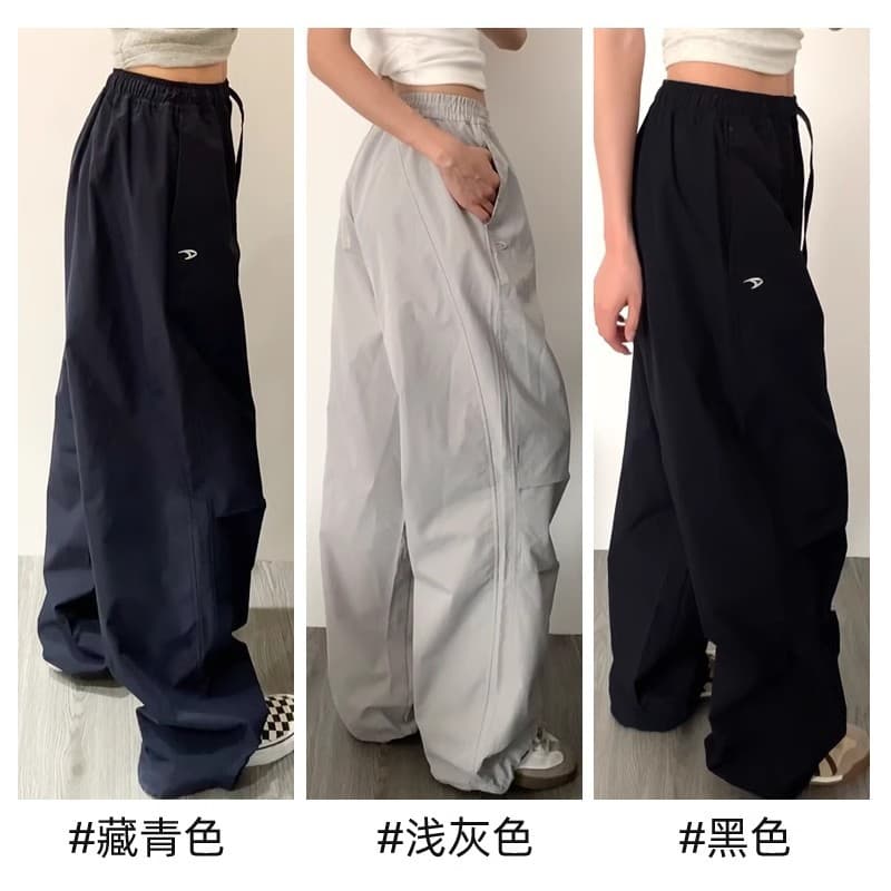 Women's Cargo Pants, Loose Fit, BF Style, Casual Wide-Leg Sweatpants, High-Waisted, Versatile, Parachute Long Pants