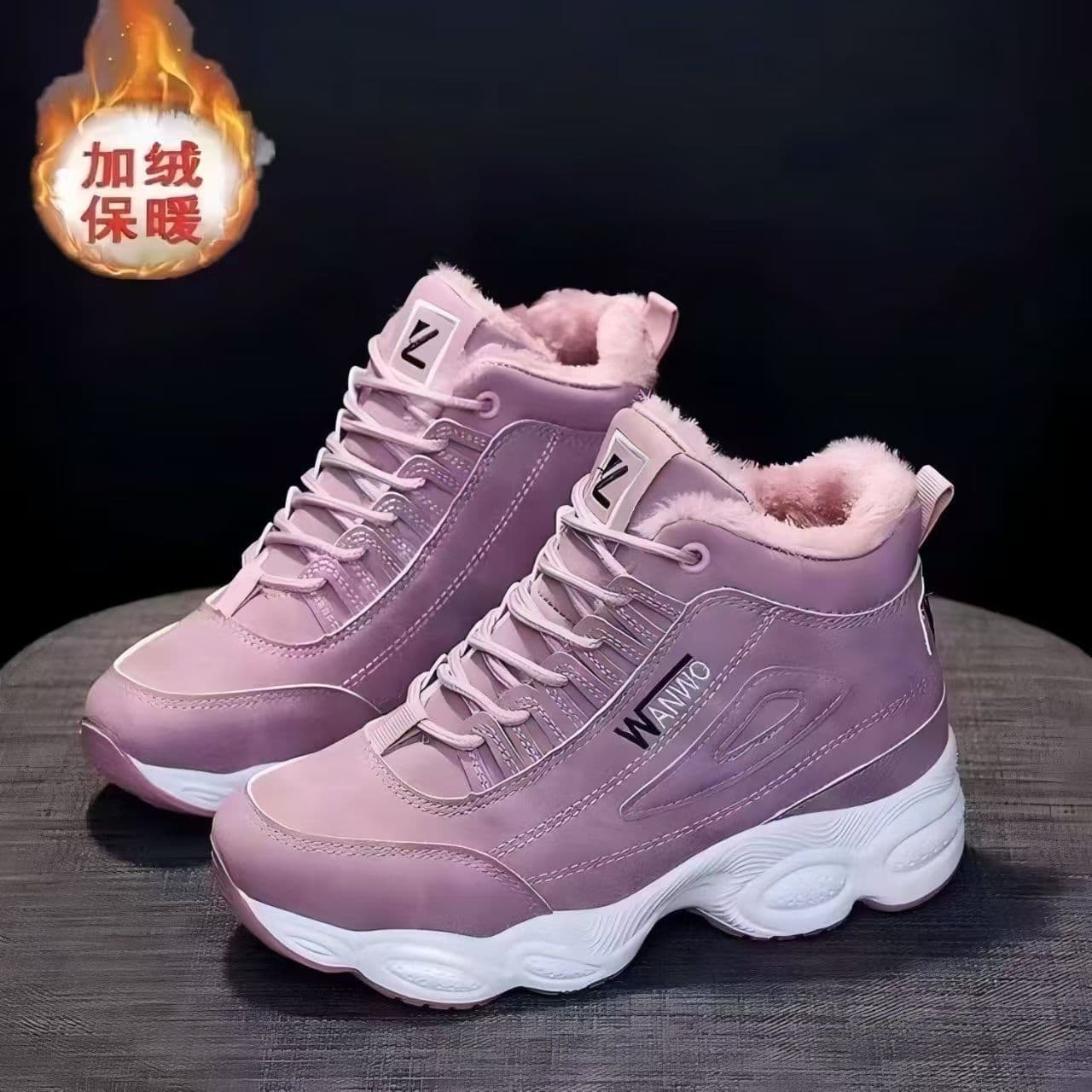 Women's Winter 2025 New Lined Cotton Shoes Versatile Inner Height Increase Casual Sports Shoes Anti-Slip Warm Snow Boots