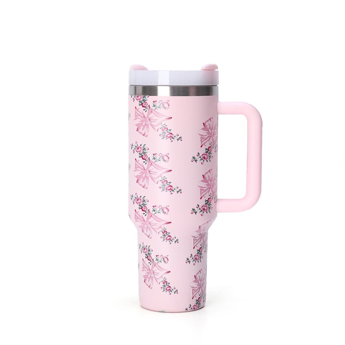 Cross-border 40oz Bloom Series Insulated Mug 3D Printed Double-layer Handle Car Stainless Steel Cup