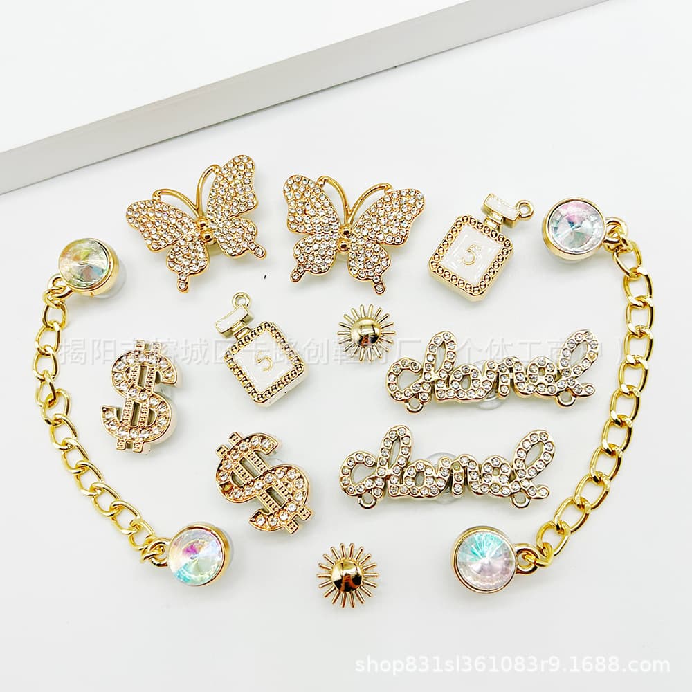 Croc Shoe Charms Pearl Petal Butterfly Flower Removable Buckle DIY Premium Accessories