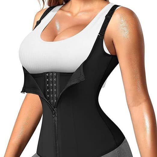 Zipper Women's Body Shaper Waist Trainer Neoprene 3-Layer Sweat Vest Shapewear