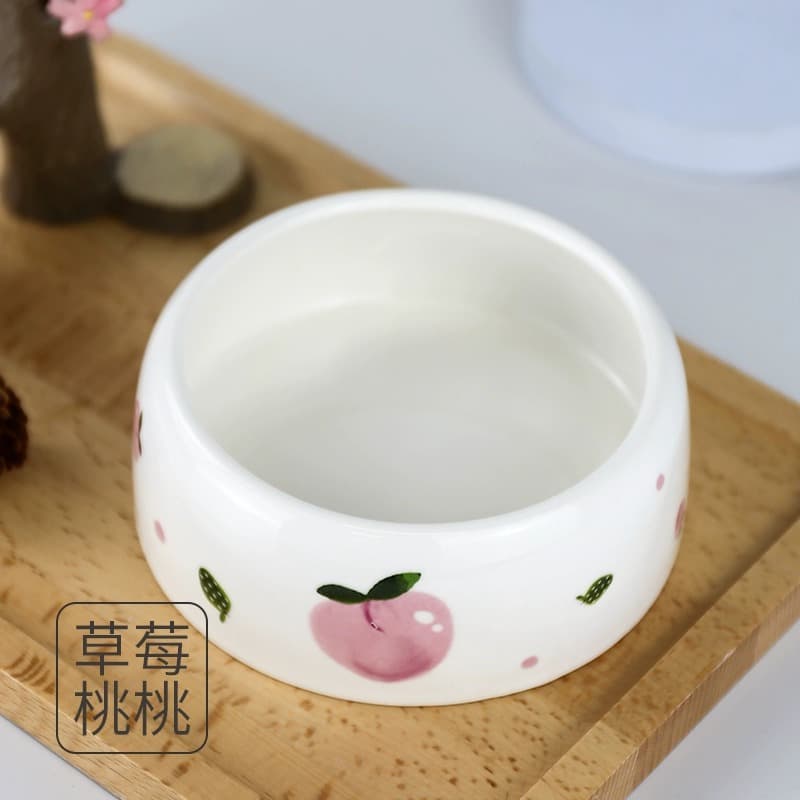 Rabbit food bowl/food box, suitable for pet rabbits, guinea pigs, chinchillas, and small pets. Ceramic bowl, anti-tipping.