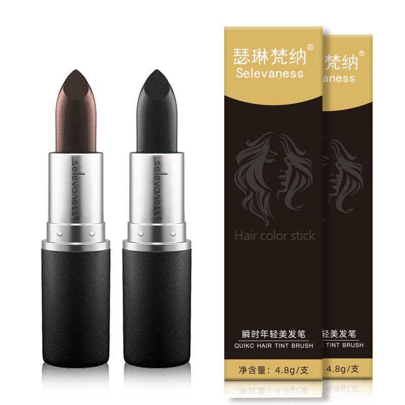 Selene Vanna Hair Dye Stick Disposable Hair Dye Pen Lipstick Temporary Cover White Hair Brown Black Instantaneous Hair Dye