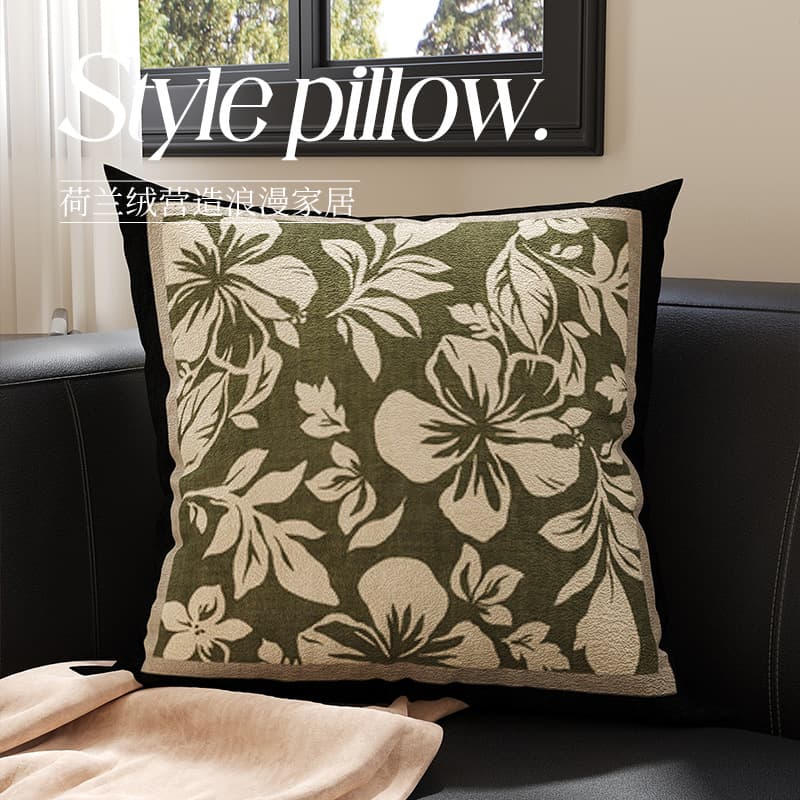 New Chinese Style Sofa Throw Pillow, Vintage Back Cushion Lumbar Pillow, Window Sill Bedroom Decorative Pillow