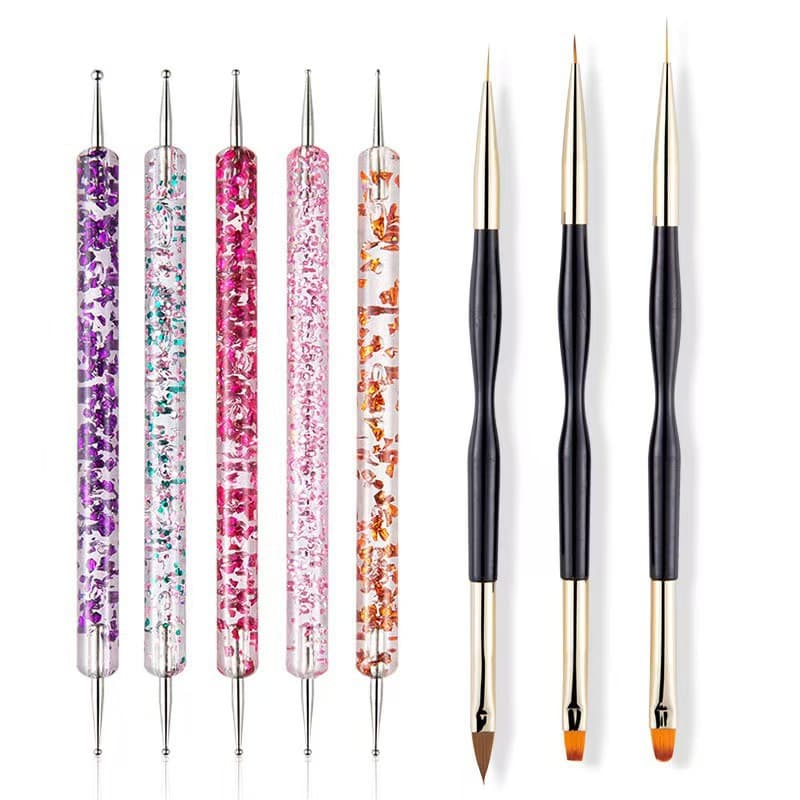 Factory nail art brush set (31 or 32 brushes), various nail art brushes, rhinestone brush combination, complete nail art tool set.