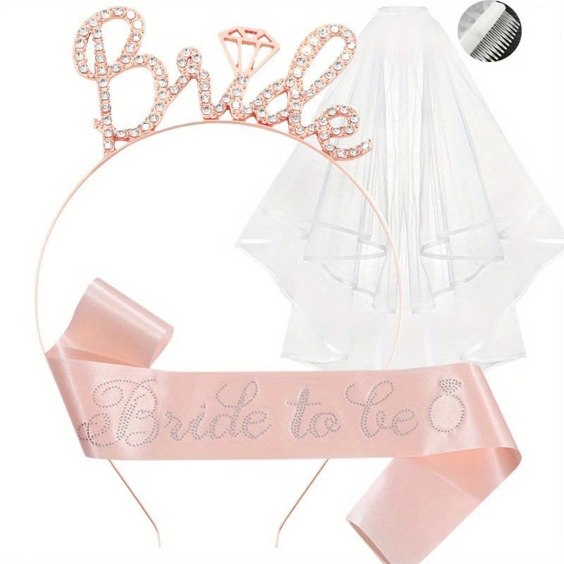 Cross-border fashion satin fabric rhinestone shoulder strap, bridal sash for brides-to-be, wedding party sash.