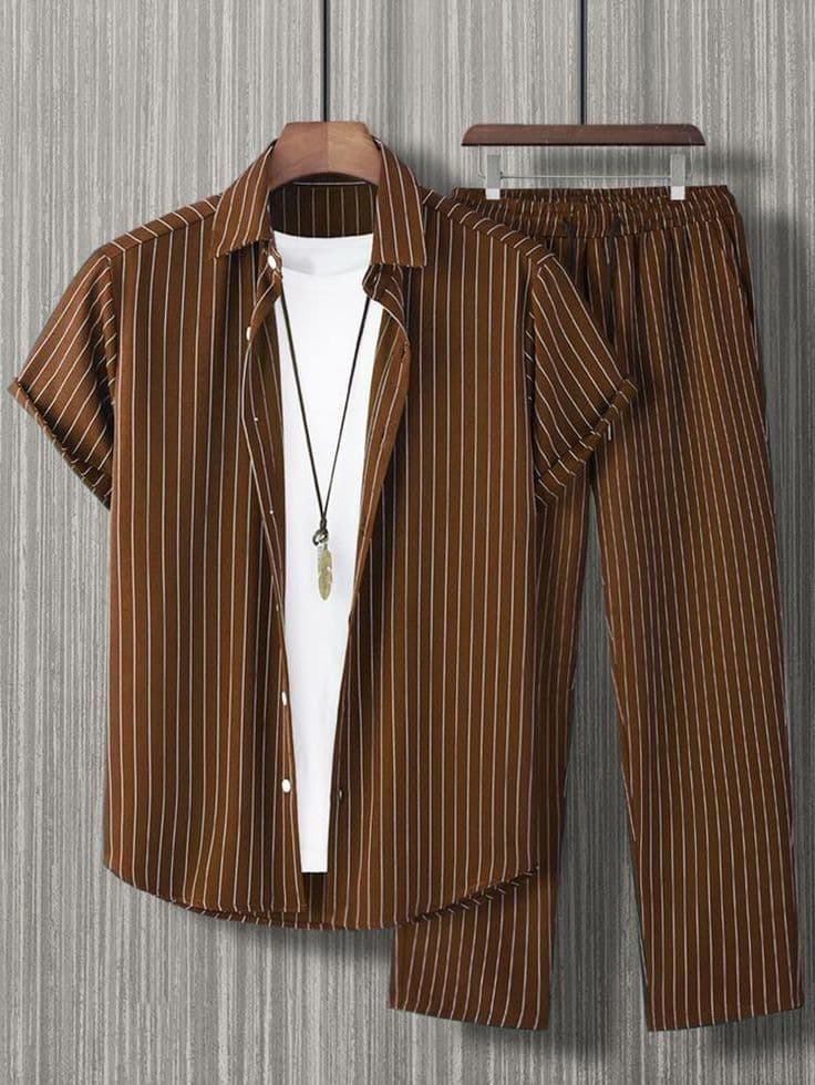 Cross-Border Foreign Trade Floral Loose-Fitting Men's Casual Fashion Short-Sleeve Collared Shirt and Long Pants Set Hawaiian 3D Print