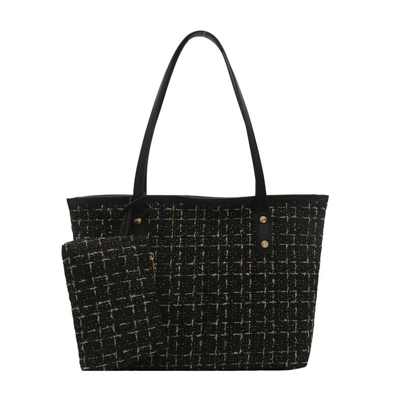 Popular Woolen Bags for Women 2025 New Canvas High-End Niche Crossbody Bag Fashion Handbag Bucket Bag
