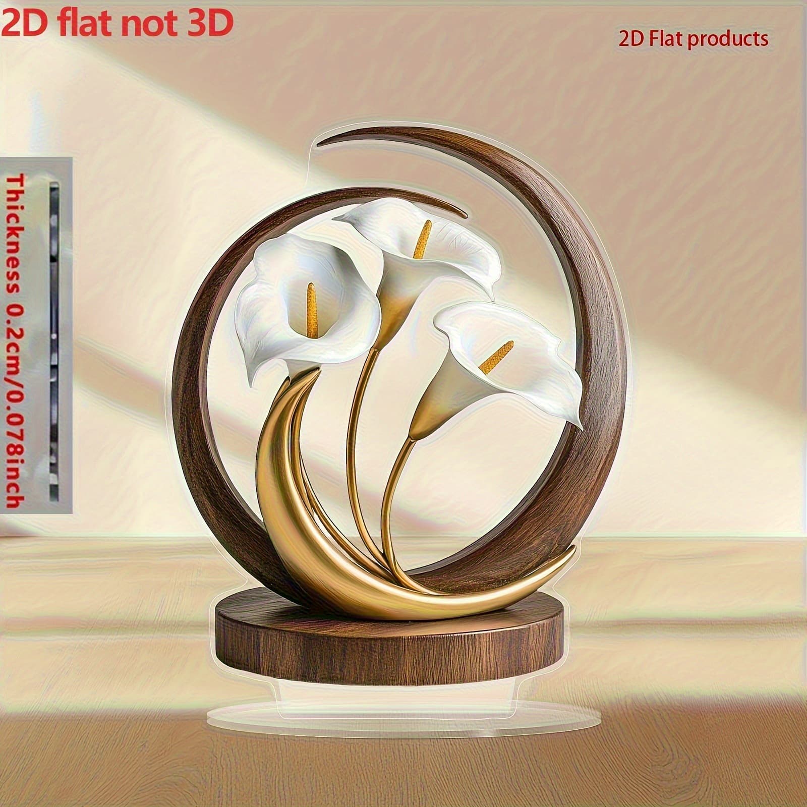 Elegant Luxury Calla Lily Acrylic Stand Desktop Decor Home Gift Wholesale