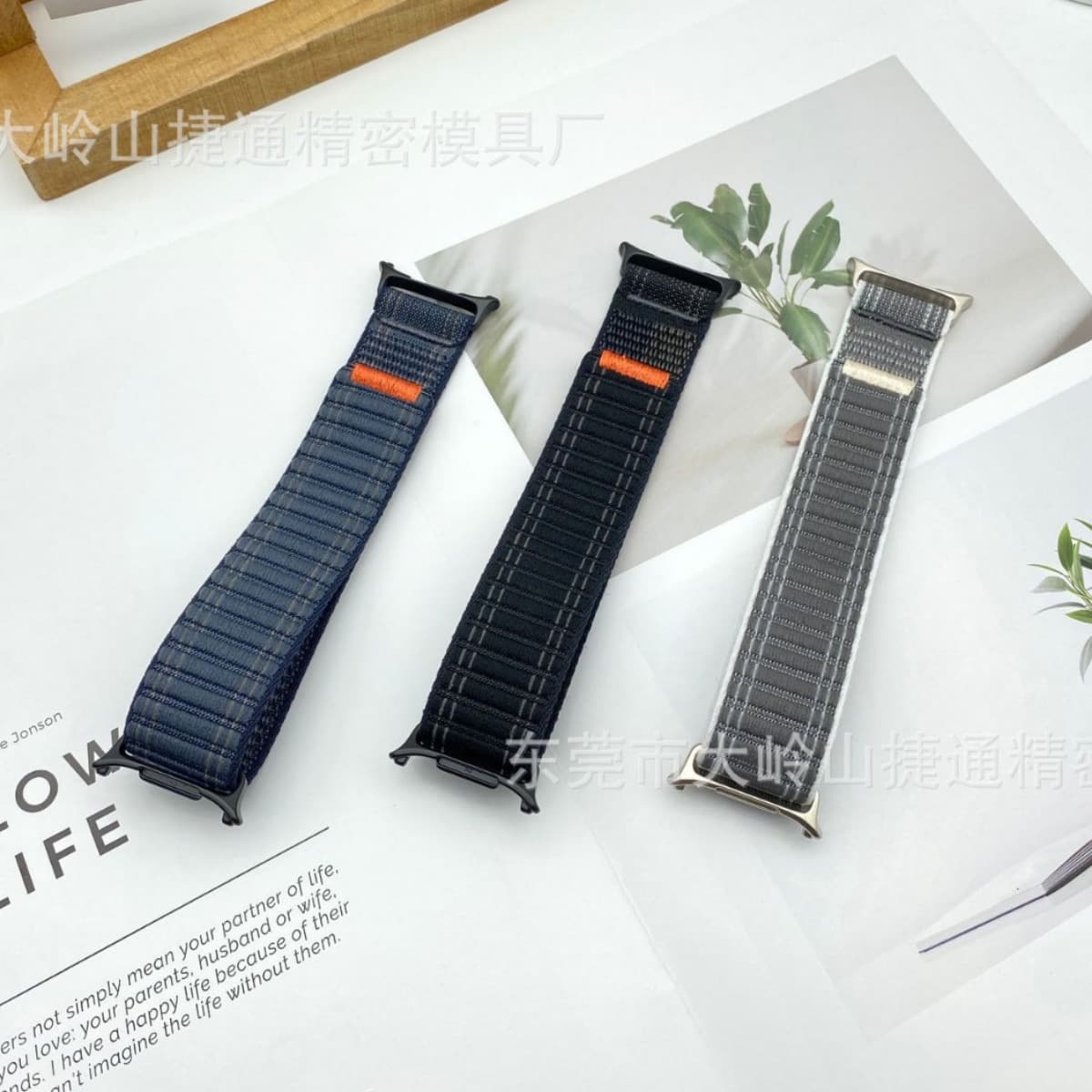 Suitable for Samsung Watch8/7 Ultra Watch Strap 47mm Wave Pattern Nylon Loop Strap
