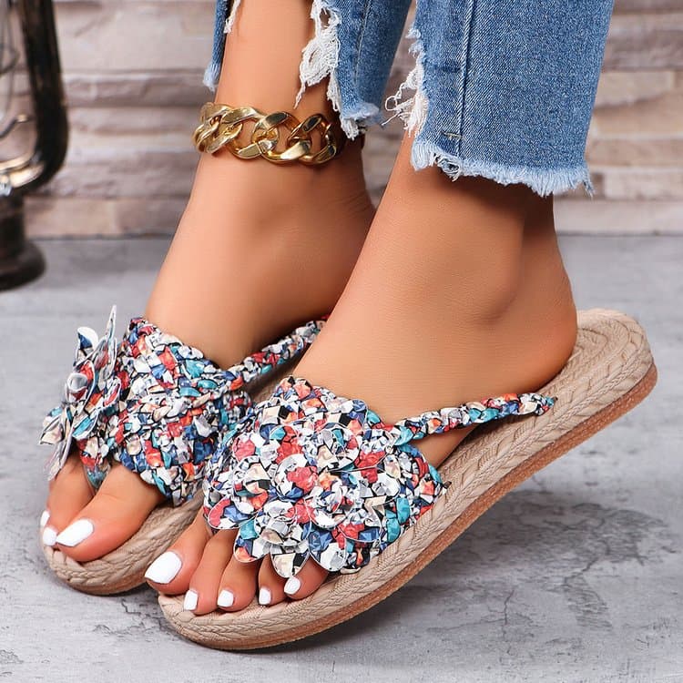 2025 Summer New Arrival Plus Size Women's Sandals, Beach Shoes, Woven Shoes, Simple and Stylish Flip-Flops