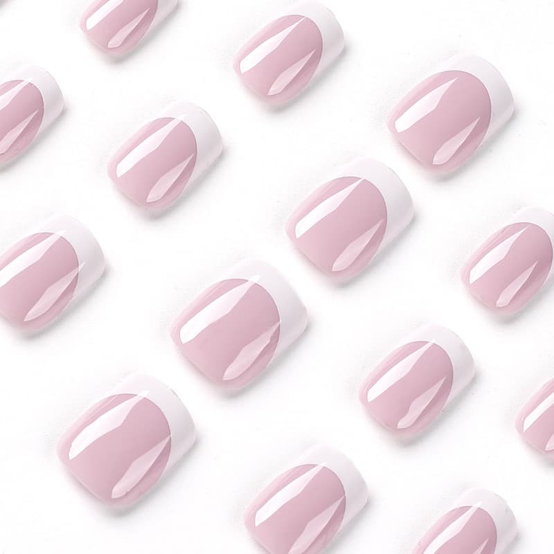 Nail Patches with White Edges, French Style Wearable Nails, Fake Nail Patches, Wholesale Manicure Patches, Wholesale Cross-Border Manicure Patches