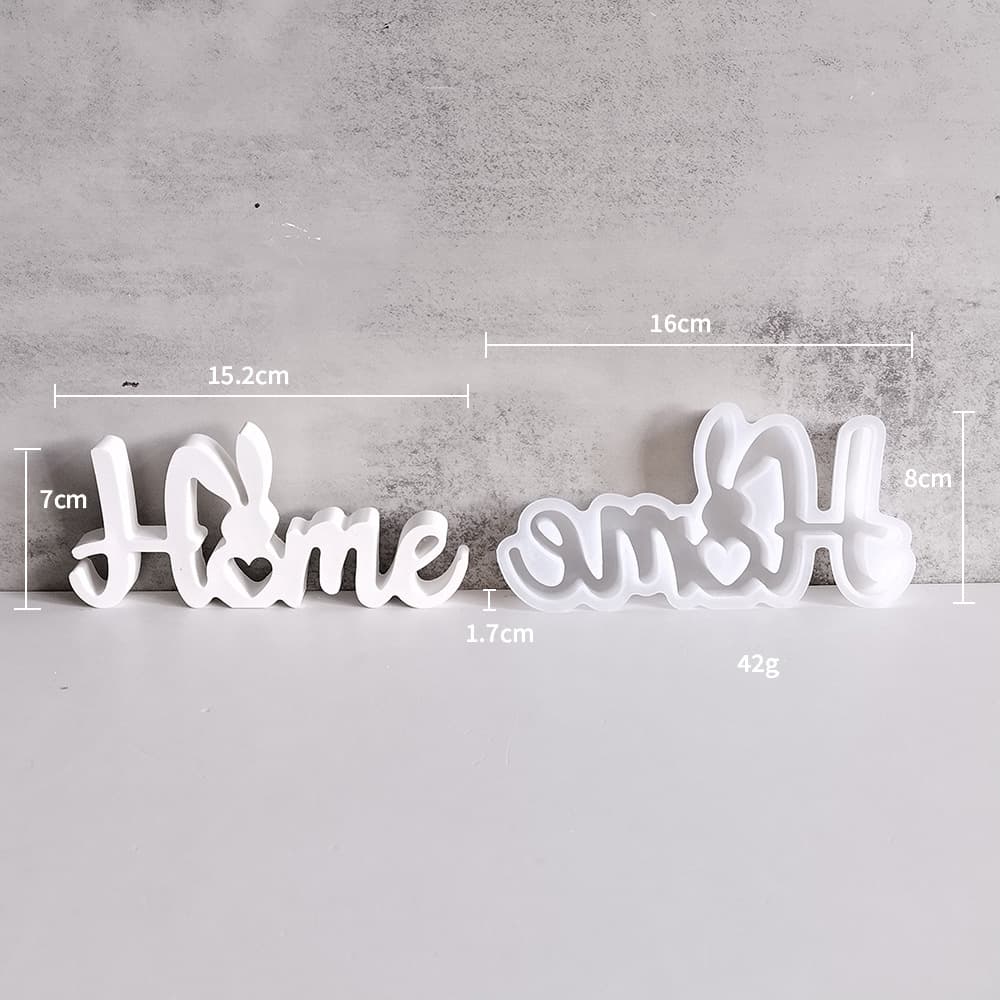Home Rabbit Decoration Mold English Letters Easter Plaster Mold Glue Mold