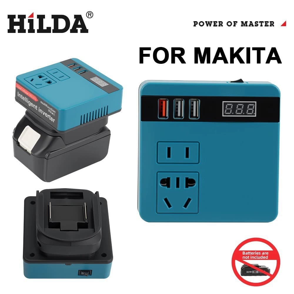 Lithium Battery Inverter Power Tool Battery Inverter AC220V/DC5V/12V Outdoor Work Inverter