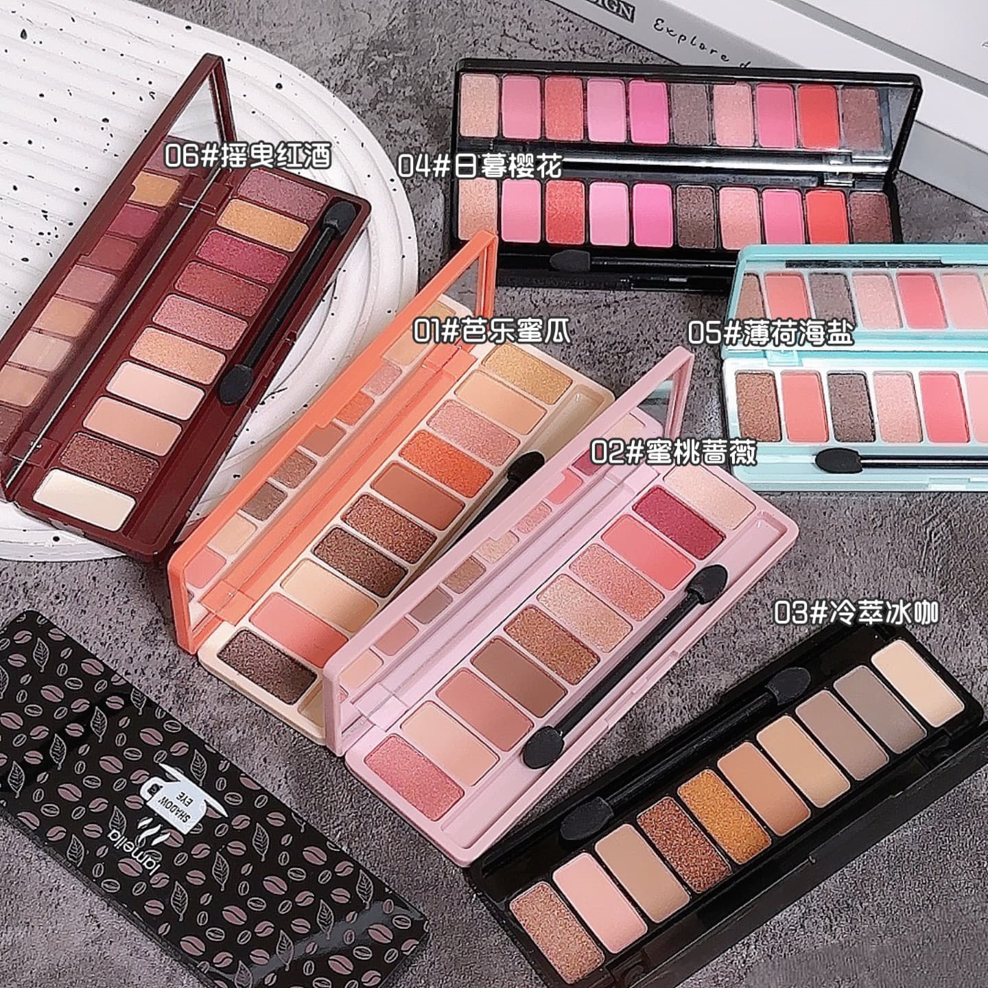 Lamella 10-Color Eyeshadow Palette, Ten-Color Candy Colors, Shimmer & Matte, 3596