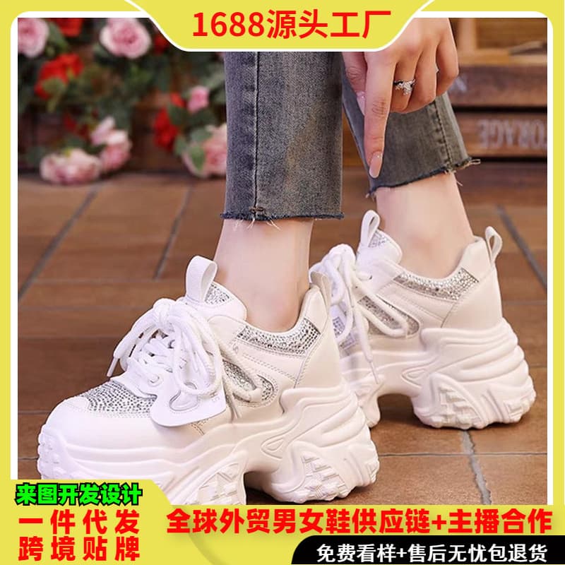 Cross-Border Height Increasing Dad Shoes Women 2026 Spring Autumn Versatile Hot Mesh Chunky Export Wholesale Women's Sports Shoes
