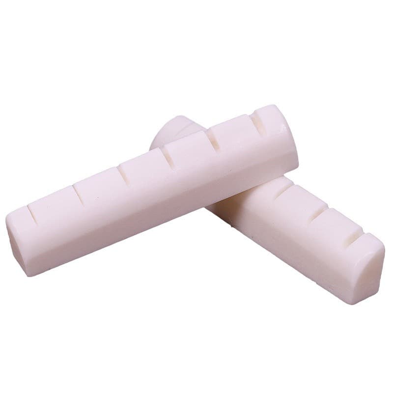Guitar Nut and Saddle Set, Top and Bottom Cow Bone Nut and Bridge for Acoustic Guitar, Universal Musical Instrument Accessories