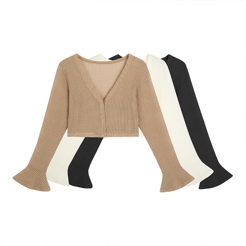 ZARZ Women's Knit Cardigan with Bow, Fashionable Summer Sun Protection Layer