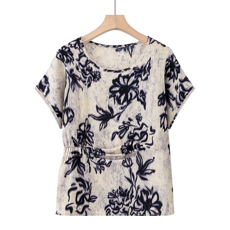 Drop Shipping Mature Women 2025 Summer New Fashion Loose Thin Short Sleeve T-Shirt Top