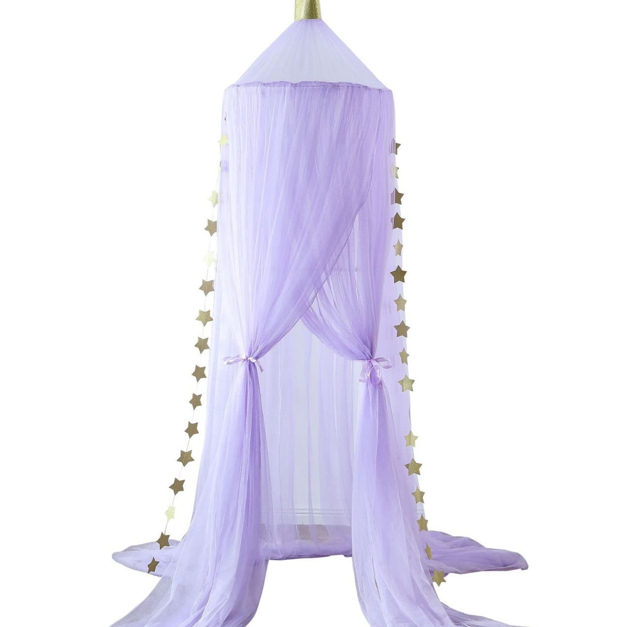Nordic Ins Style Crown Star Princess Style Girls' Children's Dome Mosquito Net, No Installation Required, No Drilling, Home Decoration