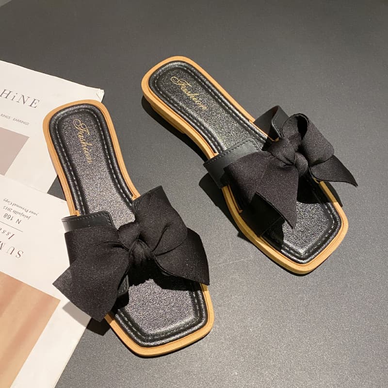 Wholesale Slippers for Women Summer Outdoor Fashion Bow 2026 New Anti-Slip Casual Korean Flip Flops