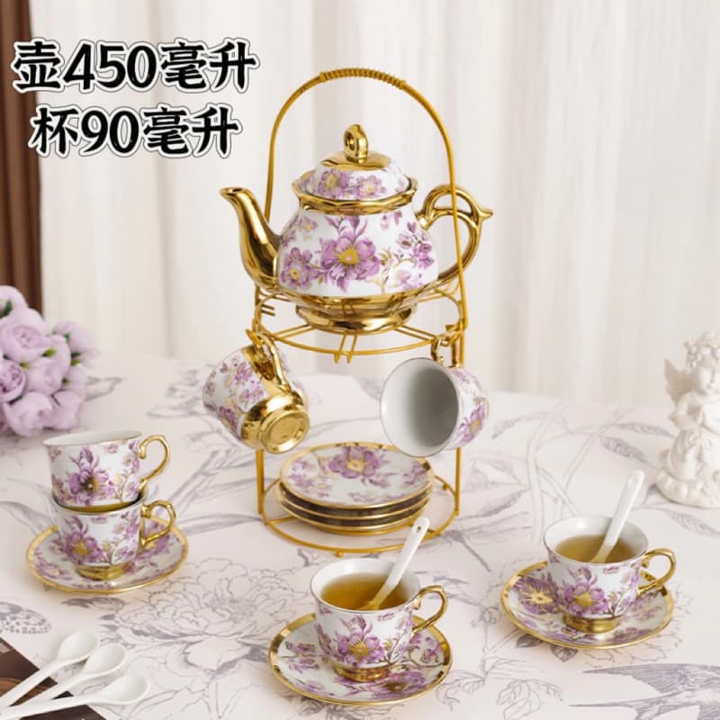 European-Style Tea Set, Ceramic Coffee Cup, Floral Tea, English Afternoon Tea Set, Retro Wedding Gift, Minyi