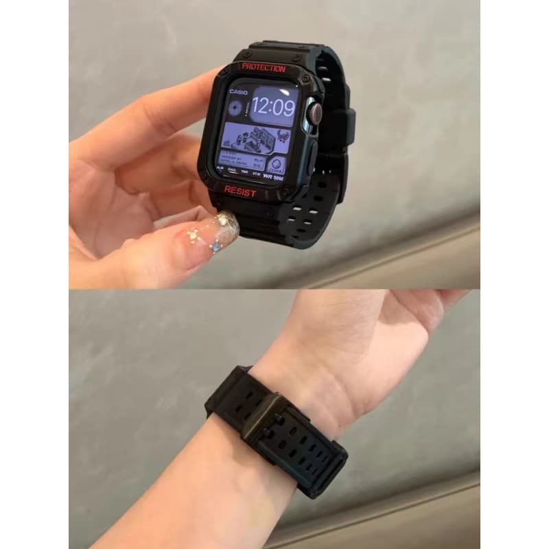 Suitable for applewatch9 strap integrated glacier transparent apple watch iwatch876se protective case