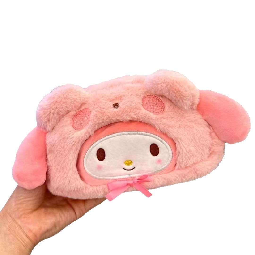 Ins Japanese Cute Plush Stationery Bag My Melody Sanrio Large Capacity Pencil Case for Students