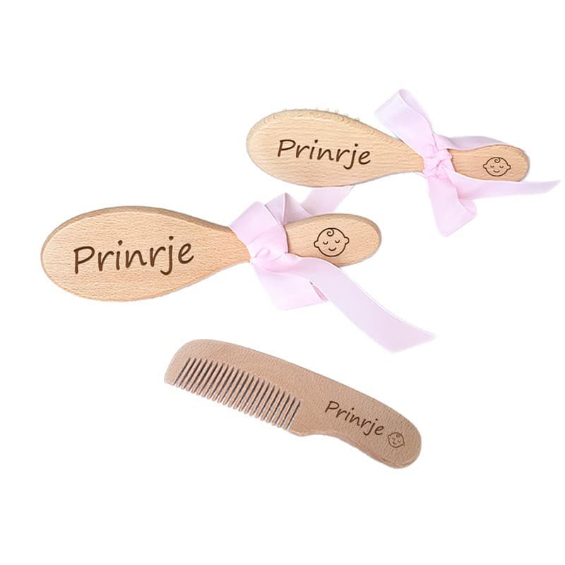 Personalized Creative Wooden Comb, Beech Wood Airbag Comb, Custom Name, Exclusive Gift for Baby Baptism, Wedding Gift