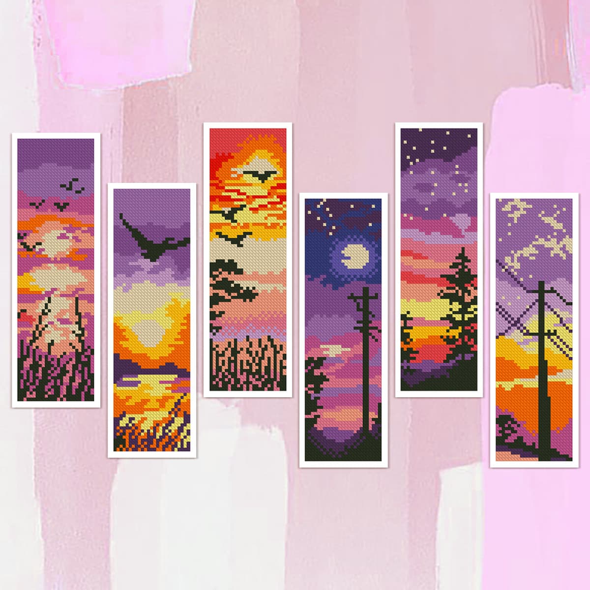 Source factory, beautiful scenery cross-stitch bookmark handmade DIY material kit, special for cross-border export, fast delivery