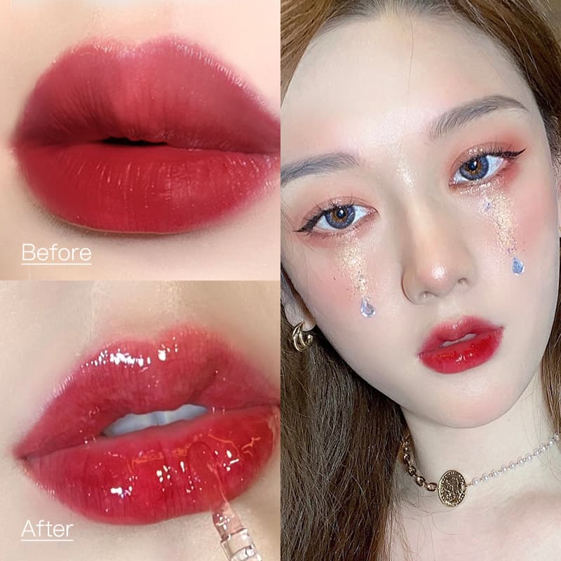 Maxfine Glossy Lip Gloss Plumping Lip Glaze Mirror Shine Hydrating Long-Lasting Color Cosmetics Wholesale Student Hot Sale