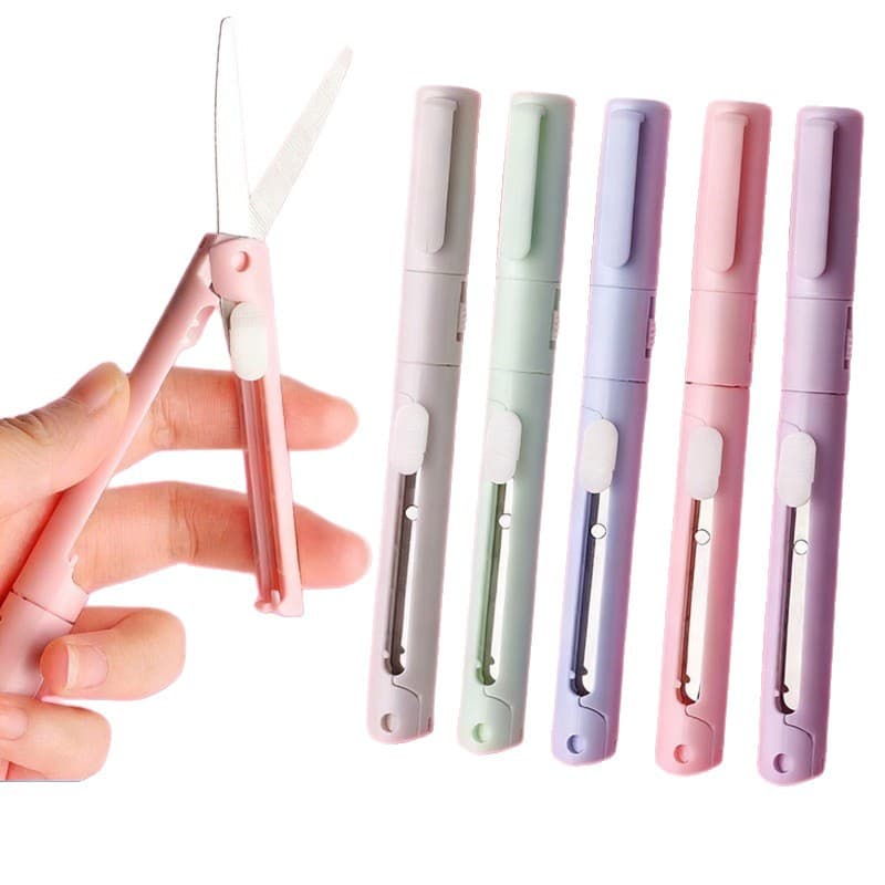 Pen-Style Morandi Color Creative Dual-Purpose Knife for Journaling, Mini Carving Knife, Scissors, Paper Trimming Utility Knife