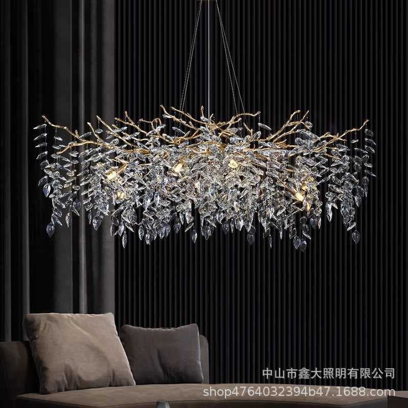Silver Light Luxury Living Room K9 Crystal Lamp Luxury French Restaurant Bedroom Thickened Aluminum Chandelier Round