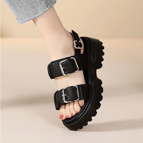 2025 Summer New Fairy Style Open-Toe Dad Sandals for Women Versatile Chunky Platform Wedge Roman Sandals for Petite Women