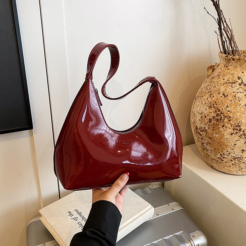 Cross-border Premium Handbag for Women 2025 New Trendy Fashion Versatile Textured Shiny Shoulder Bag Commute Underarm Bag