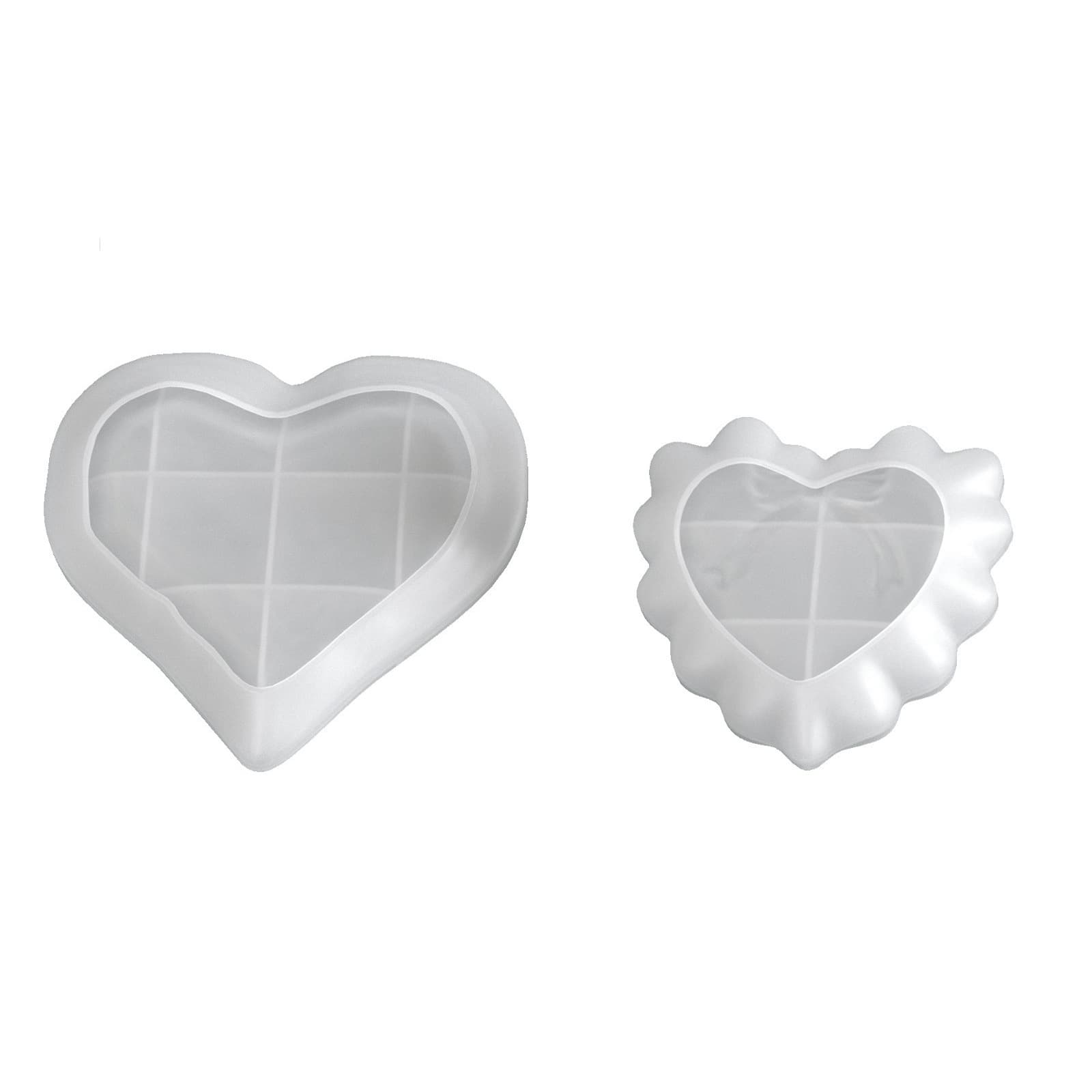 Glue DIY Heart-Shaped Lace Bow Storage Tray Mold Heart Dish Aromatherapy Plaster Cement Silicone Grinder